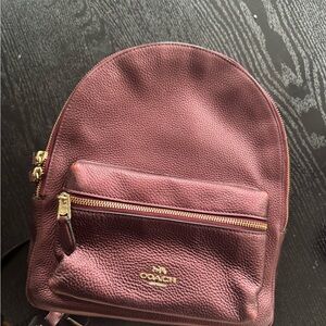Coach Maroon Leather Backpack